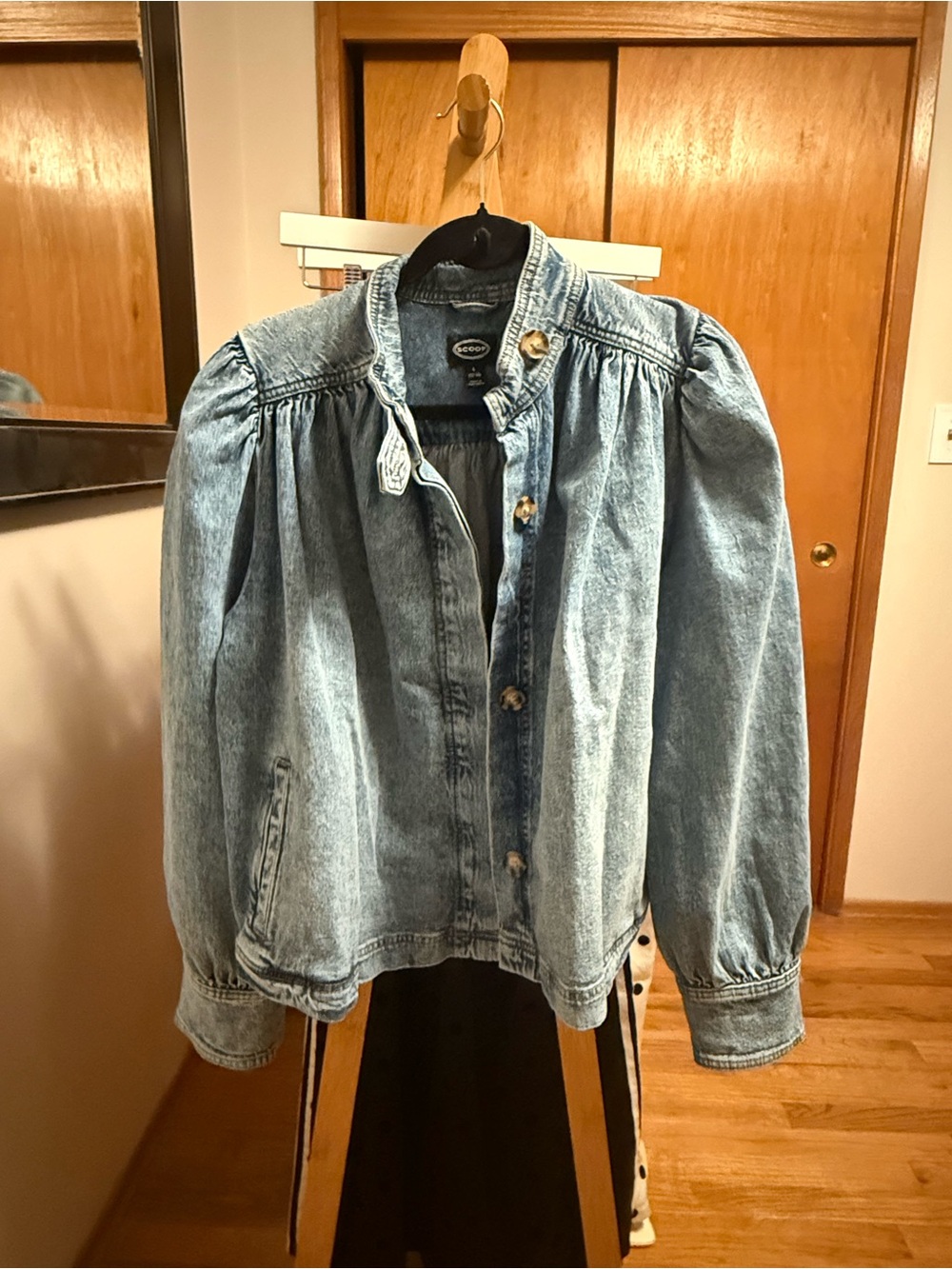 croft & barrow Light Blue Denim Puff-Sleeve Jacket - viral jean jacket
